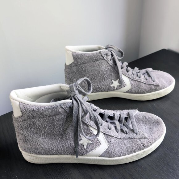 Converse Pro Leather 76 Vintage Suede High Top Sneaker 155336C Grey Size 11 - Picture 11 of 13